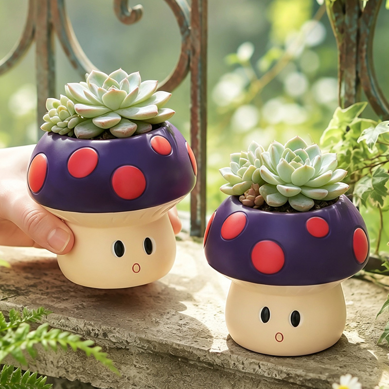Cute Cartoon Mushroom Resin Su - đánh giá và giá Echeveria Succulent