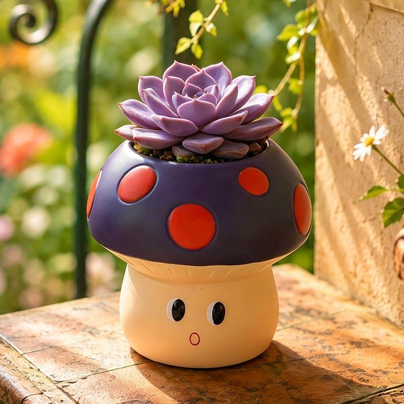 Cute Cartoon Mushroom Resin Su - đánh giá và giá Echeveria Succulent